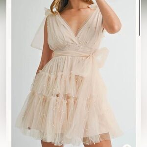 Pearl Tulle Mini Dress